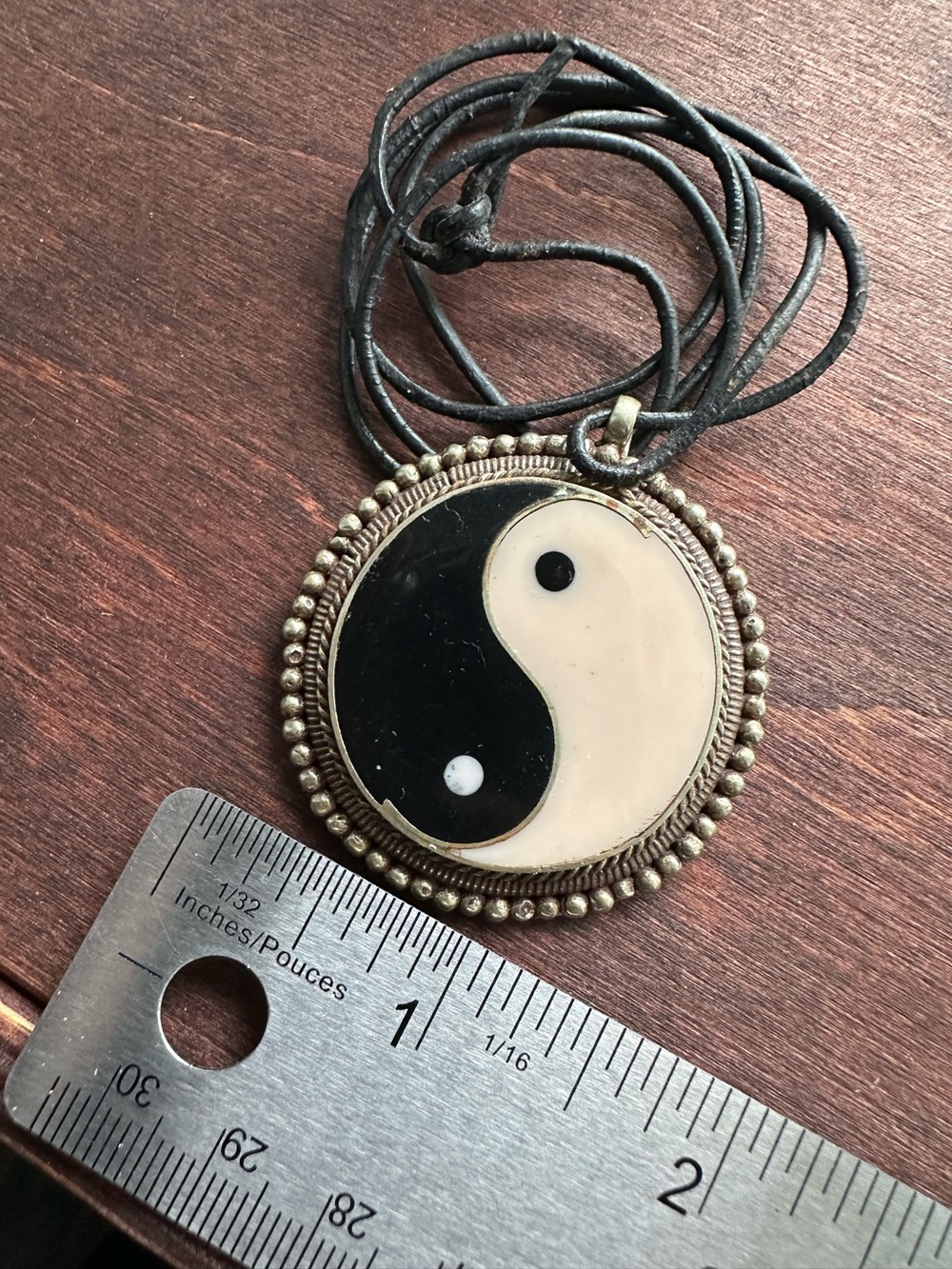 Vintage Yin Yang Pendant Necklace & Earrings jewelry set